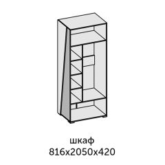 Аллегро-10 Шкаф 2дв. (дуб крафт золотой-камень темный) в Талице - talica.mebel24.online | фото 2