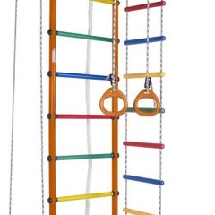 ДСК Атлант оранжевый радуга: турник, кольца, канат, трапеция, веревочная лестница в Талице - talica.mebel24.online | фото