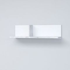 Эго Пл-1 Полка навесная (бетон светлый/белый глянец) в Талице - talica.mebel24.online | фото