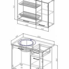 Кухонный гарнитур Антрацит 1000 (Стол. 26мм) в Талице - talica.mebel24.online | фото 2