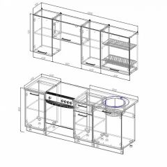 Кухонный гарнитур Жемчуг 2000 (Стол. 26мм) в Талице - talica.mebel24.online | фото 2