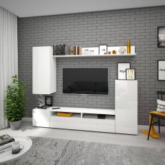 Гостиная Альфа (Белый/Белый глянец) в Талице - talica.mebel24.online | фото