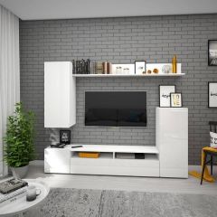 Гостиная Альфа (Белый/Белый глянец) в Талице - talica.mebel24.online | фото 2