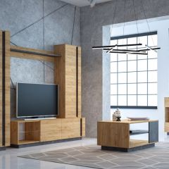 Гостиная Арчи (Дуб Золотой/Камень Темный) в Талице - talica.mebel24.online | фото 2