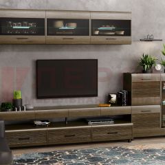 Гостиная Камелия Композиция 12 (Гикори Джексон темный) в Талице - talica.mebel24.online | фото