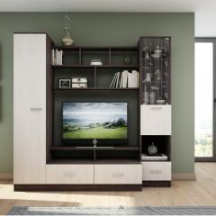 Гостиная ЛЕОН-4 (Анкор белый/Анкор темный) в Талице - talica.mebel24.online | фото
