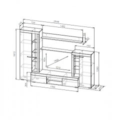 Гостиная МГС 5 (Цемент светлый/Белый) в Талице - talica.mebel24.online | фото 3