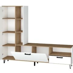 Гостиная Трикс (Дуб крафт золотой/Белый текстурный) в Талице - talica.mebel24.online | фото 2