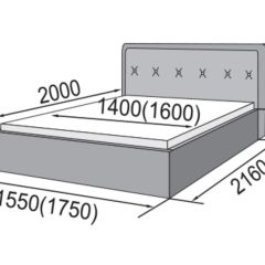 ГРЕТА Кровать 1600 (экокожа бежевая) в Талице - talica.mebel24.online | фото 2