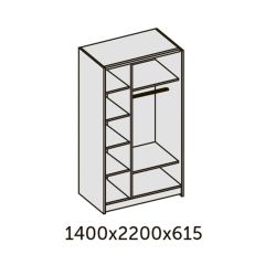 ИННЭС-5 Шкаф-купе 2-х дв. 1400 (1дв. Ф1 - бодега белая, 1дв. Ф2 - зеркало) в Талице - talica.mebel24.online | фото 2