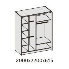 ИННЭС-5 Шкаф-купе 2-х дв. 2000 (2 дв. Ф3 - венге вст. экокожа корич) в Талице - talica.mebel24.online | фото 2