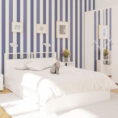 Камелия спальня № 7 Кровать 900 + Стол косметический + Зеркало + Комод, цвет белый, сп.м. 900х2000 мм., б/м, основание есть в Талице - talica.mebel24.online | фото 5