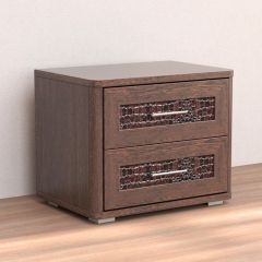 Кэт-4 Тумба 2 ящ (МДФ Венге/Экокожа Caiman коричневый) в Талице - talica.mebel24.online | фото