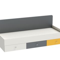 Клео К-1 Кровать арт.010 900*2000 (б/матр.), (ЛДСП графит-миндаль-солнечный) в Талице - talica.mebel24.online | фото