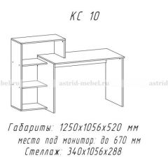 Компьютерный стол №10 (Анкор белый) в Талице - talica.mebel24.online | фото
