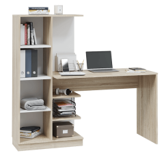 Стол компьютерный Софт (УНИ) Дуб Сонома/Белый в Талице - talica.mebel24.online | фото 2