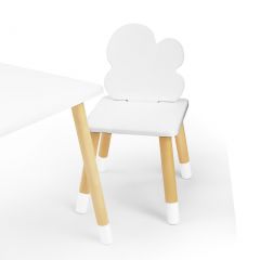 Комплект детской мебели стол и два стула Облачко (Белый/Белый/Береза) в Талице - talica.mebel24.online | фото