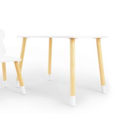 Комплект детской мебели стол и стул Корона (Белый/Белый/Береза) в Талице - talica.mebel24.online | фото 2