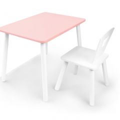 Комплект детской мебели стол и стул Корона (Розовый/Белый/Белый) в Талице - talica.mebel24.online | фото 2
