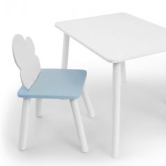 Комплект детской мебели стол и стул Облачко (Белый/Голубой/Белый) в Талице - talica.mebel24.online | фото 1