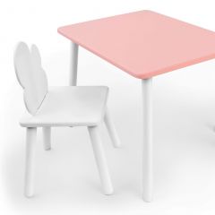 Комплект детской мебели стол и стул Облачко (Розывый/Белый/Белый) в Талице - talica.mebel24.online | фото 1