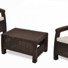 Комплект мебели Корфу Уикенд (Corfu Weekend) коричневый - серо-бежевый * в Талице - talica.mebel24.online | фото