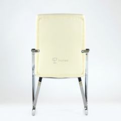 Кресло Barneo K-25 для посетителей и переговорных (хром, бежевая экокожа) в Талице - talica.mebel24.online | фото 3