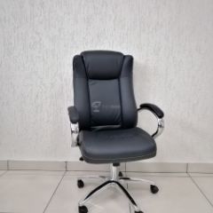 Кресло Barneo K-45 для руководителя (черная экокожа) в Талице - talica.mebel24.online | фото 1