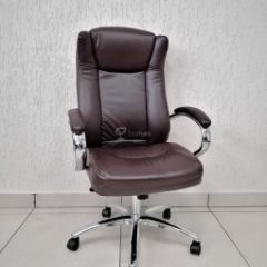 Кресло Barneo K-45 для руководителя (коричневая экокожа) в Талице - talica.mebel24.online | фото