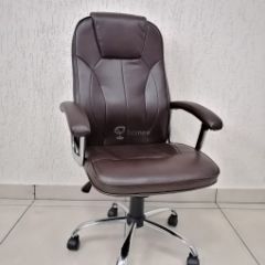 Кресло Barneo K-8 для руководителя (коричневая экокожа) в Талице - talica.mebel24.online | фото