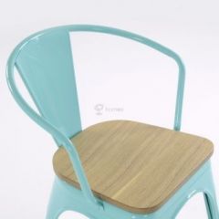 Кресло Barneo N-245 Tolix style Wood  (RAL6027 бирюзовый) в Талице - talica.mebel24.online | фото 3