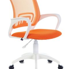 Кресло BRABIX "Fly MG-396W", пластик белый, сетка, оранжевое, 532401, MG-396W_532401 в Талице - talica.mebel24.online | фото