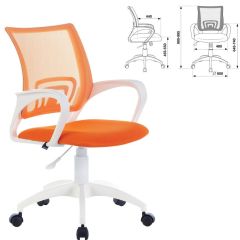 Кресло BRABIX "Fly MG-396W", пластик белый, сетка, оранжевое, 532401, MG-396W_532401 в Талице - talica.mebel24.online | фото 2