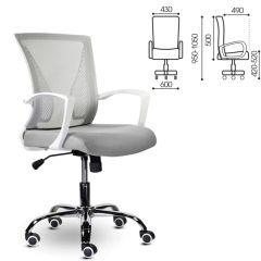 Кресло BRABIX "Wings MG-306" (пластик белый, хром, сетка, серое) 532012 в Талице - talica.mebel24.online | фото 2