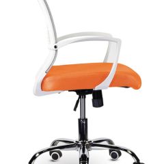 Кресло BRABIX "Wings MG-306", пластик белый, хром, сетка, серое/оранжевое, 532011 в Талице - talica.mebel24.online | фото 3
