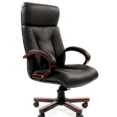 Кресло для руководителя CHAIRMAN  421 (Натуральная кожа) Черное в Талице - talica.mebel24.online | фото