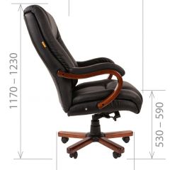 Кресло для руководителя CHAIRMAN  503 (Кожа) Черное в Талице - talica.mebel24.online | фото 5