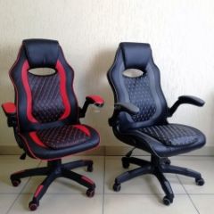 Кресло геймерское Barneo K-37 (черная экокожа красные вставки) в Талице - talica.mebel24.online | фото 4