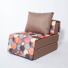 Кресло-кровать бескаркасное Харви (коричневый-геометрия браун) в Талице - talica.mebel24.online | фото 1