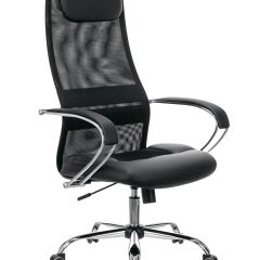Кресло офисное BRABIX PREMIUM "Stalker EX-608 CH" (хром, ткань-сетка/кожзам, черное) 532091 в Талице - talica.mebel24.online | фото