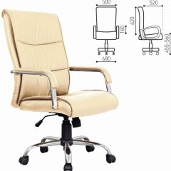 Кресло офисное BRABIX "Space EX-508" (экокожа, хром, бежевое) 531165 в Талице - talica.mebel24.online | фото 2