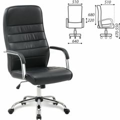 Кресло офисное BRABIX "Stark EX-547" (экокожа, хром, черное) 531948 в Талице - talica.mebel24.online | фото 2