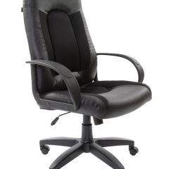 Кресло офисное BRABIX "Strike EX-525" (экокожа черная, ткань черная) 531381 в Талице - talica.mebel24.online | фото