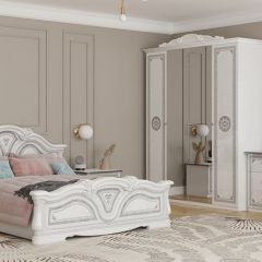 Кровать 2-х спальная 1600*2000 Грация (12.116) без основания (белый/серебро) в Талице - talica.mebel24.online | фото 2