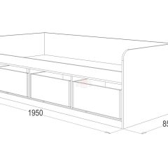 Кровать-8 одинарная с 3-мя ящиками (800*1900) ЛДСП в Талице - talica.mebel24.online | фото 3