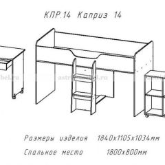 КАПРИЗ-14 Кровать 800 двухъярусная без рисунка в Талице - talica.mebel24.online | фото 2