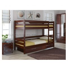 ДЖУНИОР Кровать двухъярусная (Орех) с 2 ящиками в Талице - talica.mebel24.online | фото 2