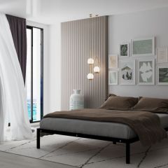 Кровать Мета с матрасом 1600 (черный) в Талице - talica.mebel24.online | фото 2