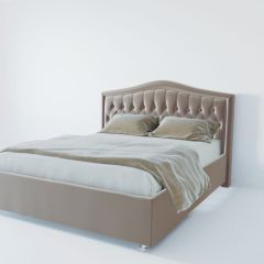 Кровать Нягань с ПМ 1200 (велюр светло-серый) в Талице - talica.mebel24.online | фото 2