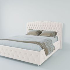 Кровать Нягань с ПМ 1600 (экокожа белая) в Талице - talica.mebel24.online | фото 2